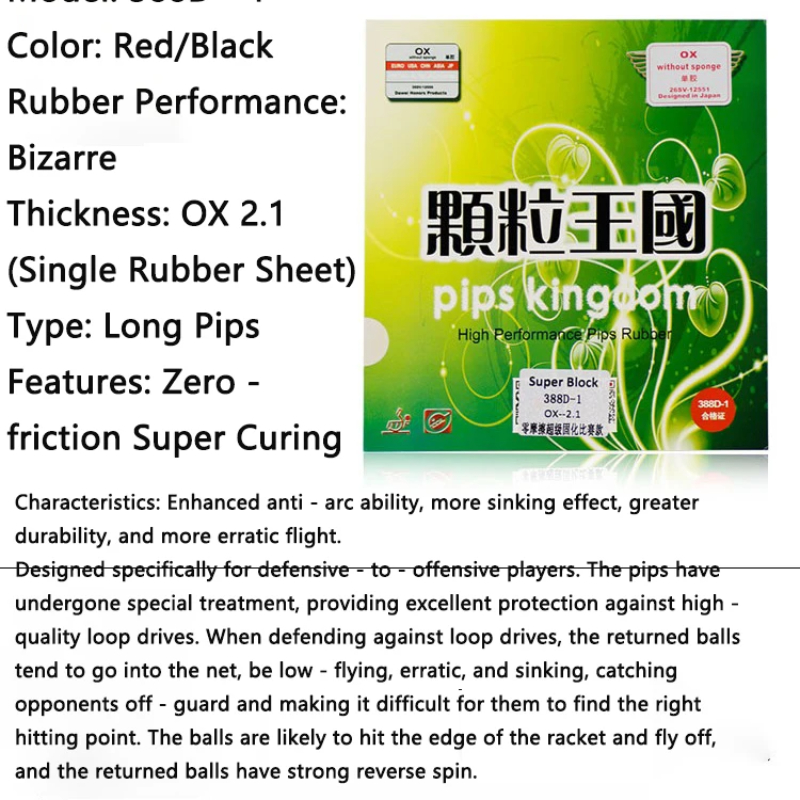 Cured Long Pips OX Pingpong Ru - đánh giá và giá Table Tennis Zlc