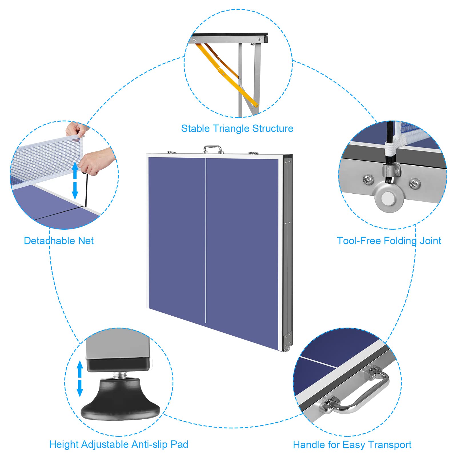 6X3ft Portable Ping Pong Table - đánh giá và giá Table Tennis Usa Team